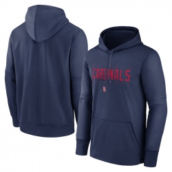 Men St  Louis Cardinals Navy Pregame Performance Pullover Hoodie