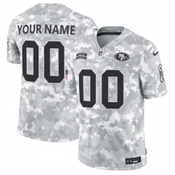 Men San Francisco 49ers Active Player Custom 2024 F U S E Arctic Camo Salute To Service Limited Stitched Football Jersey