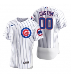 Men Women Youth Toddler Chicago Cubs Custom Nike White Strips Stitched MLB Flex Base Jersey