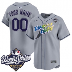 Men Tampa Bay Rays Active Player Custom Grey 2026 World Series Limited Stitched Baseball Jersey