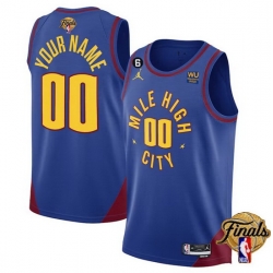 Men Denver Nuggets Active Player Custom Blue 2023 Finals Statement Edition With NO 6 Patch Stitched Basketball Jersey