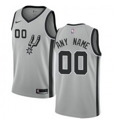 Men Women Youth Toddler All Size Nike San Antonio Spurs Customized Swingman Silver Alternate NBA Statement Edition Jersey