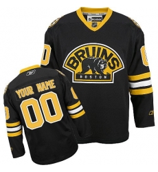 Men Women Youth Toddler Black Jersey - Customized Reebok Boston Bruins Third  II