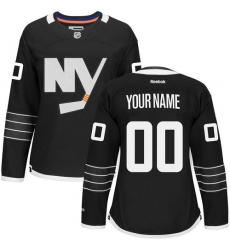 Men Women Youth Toddler Black Jersey - Customized Reebok New York Islanders Third  II