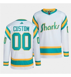 Men Women Youth San Jose Sharks Custom White 2022 Reverse Retro Stitched Jersey