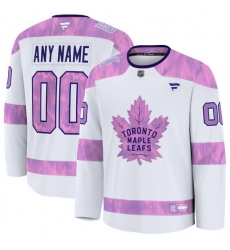 Men Women Youth Toronto Maple Leafs Fanatics White 2024 Hockey Fights Cancer Custom Practice Jersey