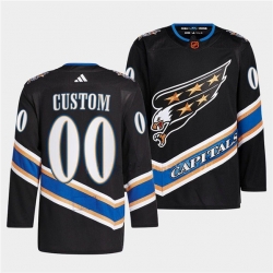 Men Women Youth Washington Capitals Custom Black 2022 23 Reverse Retro Stitched Jersey