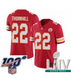 2020 Super Bowl LIV Youth Kansas City Chiefs #22 Juan Thornhill Red Team Color Vapor Untouchable Limited Player Football Jersey