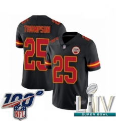 2020 Super Bowl LIV Youth Kansas City Chiefs #25 Darwin Thompson Limited Black Rush Vapor Untouchable Football Jersey