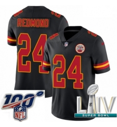 2020 Super Bowl LIV Youth Nike Kansas City Chiefs #24 Will Redmond Limited Black Rush Vapor Untouchable NFL Jersey