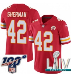 2020 Super Bowl LIV Youth Nike Kansas City Chiefs #42 Anthony Sherman Red Team Color Vapor Untouchable Limited Player NFL Jersey