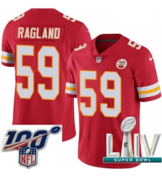 2020 Super Bowl LIV Youth Nike Kansas City Chiefs #59 Reggie Ragland Red Team Color Vapor Untouchable Limited Player NFL Jersey