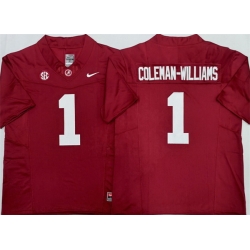 Men Alabama Crimson Tide  1 Ryan Alexander Coleman Williams Jr Red F U S E 2026 Stitched Football Jersey