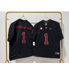 Men Alabama Crimson Tide 1 Ryan Coleman-Williams Black F U S E Stitched Jersey