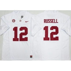 Men Alabama Crimson Tide  12 Keelon Russell White 2026 F U S E Stitched Football Jerseys