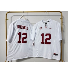 Men Alabama Crimson Tide 12 Keelon Russell White F U S E Stitched Jersey Men Alabama Crimson Tide 12 Keelon Russell White F U S E Stitched Jersey