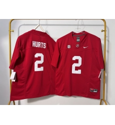 Men Alabama Crimson Tide 2 Jalen Hurts Red F U S E Stitched Jersey Men Alabama Crimson Tide 2 Jalen Hurts Red F U S E Stitched Jersey