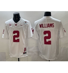 Men Alabama Crimson Tide 2 Ryan Williams White F U S E  With Patch Stitched Football Jersey