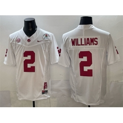 Men Alabama Crimson Tide 2 Ryan Williams White F U S E  With Patch Stitched Football Jersey