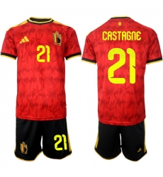 Belgium 2026 FIFA World Cup Soccer Jersey Red #21 CASTAGNE Belgium 2026 FIFA World Cup Soccer Jersey Red #21 CASTAGNE