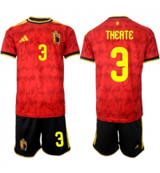 Belgium 2026 FIFA World Cup Soccer Jersey Red #3 THEATE Belgium 2026 FIFA World Cup Soccer Jersey Red #3 THEATE