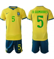 Men Brazil 2026 FIFA World Cup Yellow Home Soccer Jersey B.GUIMARAES #5 Green Men Brazil 2026 FIFA World Cup Yellow Home Soccer Jersey B.GUIMARAES #5 Green