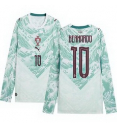 Men 10 Portugal Replica Bernardo Silva Long Sleeve Away Jersey 2 Men 10 Portugal Replica Bernardo Silva Long Sleeve Away Jersey 2