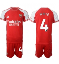 Men Arsenal 2026 Soccer Jerseys Red #4 WHITE Men Arsenal 2026 Soccer Jerseys Red #4 WHITE