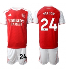 Men Arsenal 2026 Soccer Jerseys Red White #24 NELSON Men Arsenal 2026 Soccer Jerseys Red White #24 NELSON