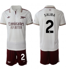 Men Arsenal 2026 Soccer Jerseys White #2 SALIBA Men Arsenal 2026 Soccer Jerseys White #2 SALIBA