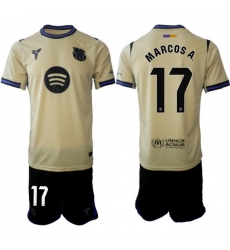 Men FC Barcelona 2026 Soccer Jerseys Beige #17 MARCOS A