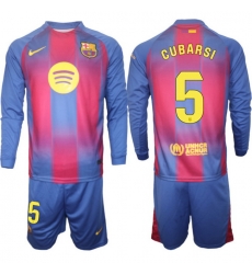 Men FC Barcelona 2026 Soccer Jerseys Red Long #5 CUBARSI