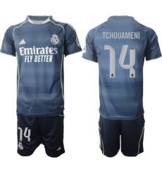 Men Real Madrid 2026 Soccer Jerseys DarkBlue #14 TCHOUAMENI