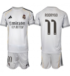 Men Real Madrid 2026 Soccer Jerseys White #11 RODRYGO