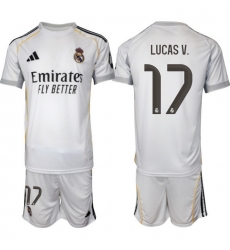 Men Real Madrid 2026 Soccer Jerseys White #17 LUCAS V.
