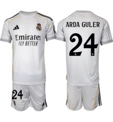 Men Real Madrid 2026 Soccer Jerseys White #24 ARDA GULER