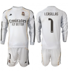 Men Real Madrid 2026 Soccer Jerseys White Long #1 I.CASILLAS