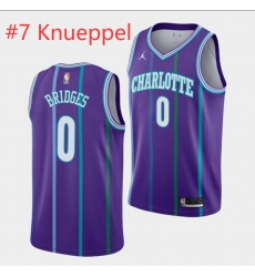 Men Charlotte Hornets #7 Knueppel Purple Stitched Basketball Jerseys Men Charlotte Hornets #7 Knueppel Purple Stitched Basketball Jerseys