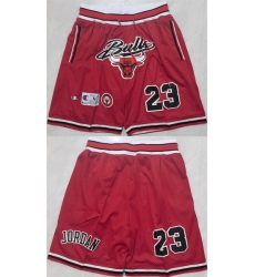 Men Chicago Bulls 23 Michael Jordan Red Shorts  