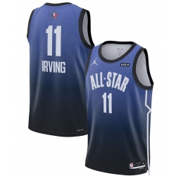 Men 2023 All Star 11 Kyrie Irving Blue Game Swingman Stitched Basketball Jersey