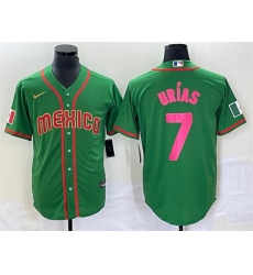 Men Mexico Baseball 7 Julio Urias 2023 Green World Baseball With Patch Classic Stitched Jersey 4