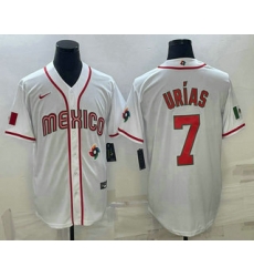 Men Mexico Baseball #7 Julio Urias 2023 White World Baseball Classic Stitched Jerseys