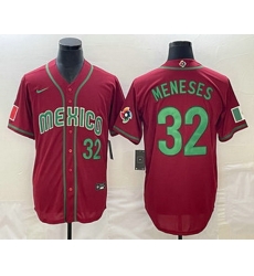 Men's Mexico Baseball #32 Joey Meneses Number 2023 Red World Classic Stitched Jersey