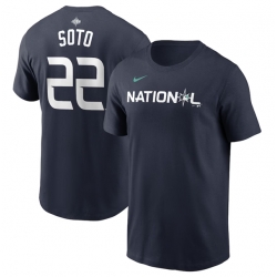 Men San Diego Padres 22 Juan Soto Navy 2023 All Star Name Number T Shirt