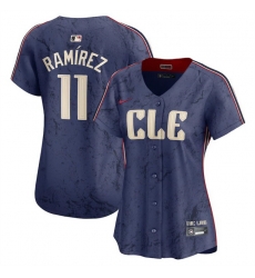 Women Cleveland Guardians 11 Jose Ram EDrez Navy 2024 City Connect Stitched Baseball Jersey