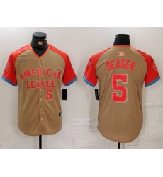 Men American League 5 Corey Seager Cream 2024 All Star Limited Stitched Baseball Jersey 2