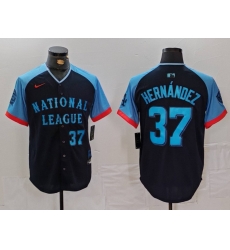 Men National League 37 Teoscar Hernandez Navy 2024 All Star Limited Stitched Baseball Jersey 3