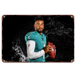 Miami Dolphins Aluminum Sign 12x8 Inch Tua Tagovailoa 004