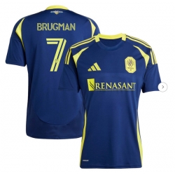 Mens Nashville SC Gastón Brugman adidas Navy 2025 The Heart of Nashville Kit Replica Player Jersey