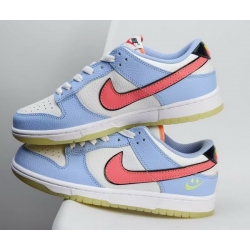 Men Women Nike Dunk SB Light Blue Light Orange Shoes